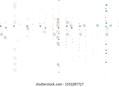 Light Orange vector cover with beautiful snowflakes. Modern geometrical abstract illustration with crystals of ice. The template can be used as a new year background.