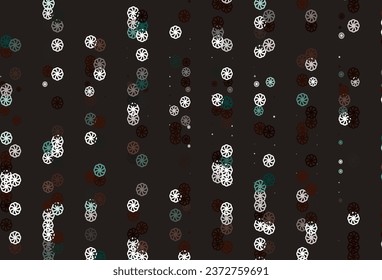 Funda vectorial de naranja claro con bonitos copos de nieve. Ilustración abstracta geométrica moderna con cristales de hielo. La plantilla se puede utilizar como fondo de año nuevo.