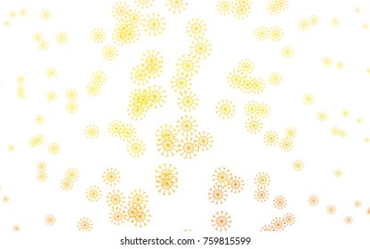 Light Orange vector cover with beautiful snowflakes. Modern geometrical abstract illustration with crystals of ice. The template can be used as a new year background.