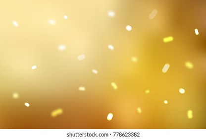 Light Orange vector cover with beautiful snowflakes. Shining colored illustration with snow in christmas style. The template can be used as a new year background.