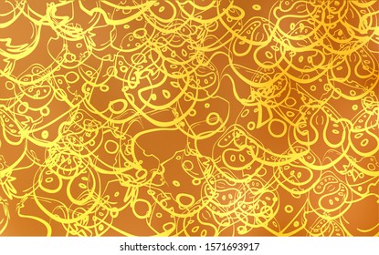 Light Orange vector cover with cuisine gourmet. Illustration with set of fresh food in doodle style. Pattern for ads of breakfast, lunch, dinner.