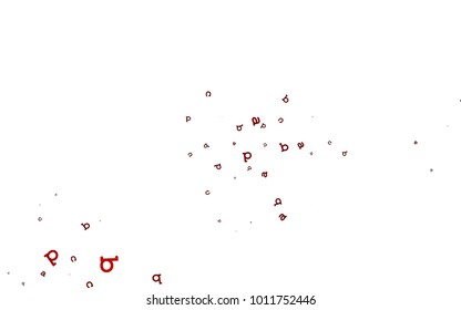 Light Orange vector cover with english symbols. Shining illustration with ABC symbols on abstract template. The pattern can be used as ads, poster, banner for books.