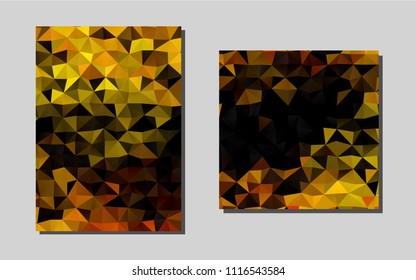 Light Orange vector cover for Envelopes. Booklet with text box on low poly colorful abstract background. Pattern can be used as a template for calendars.