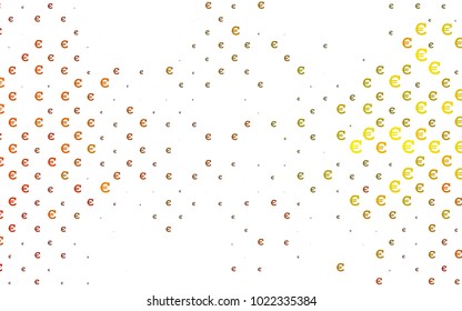 Light Orange vector cover with financial symbols. Colored symbols of cryptocurrency on white background. The pattern can be used for financial, investment websites.