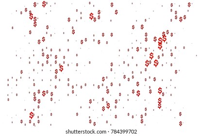 Light Orange vector cover with financial symbols. Colored symbols of USA money with gradient on white background. Smart design for your business advert of economic, wealth.