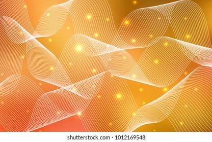 Light Orange vector cover with happy holiday ribbons. Modern geometrical abstract illustration with carnival ribbons. New design for ad, poster, banner of your Party.