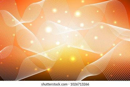Light Orange vector cover with happy holiday ribbons. Glitter abstract illustration with colorful confetti, ribbons. New design for ad, poster, banner of your Party.