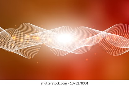 Light Orange vector cover with happy holiday ribbons. Modern geometrical abstract illustration with carnival ribbons. Beautiful design for your business advert of anniversary.
