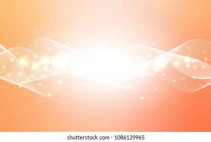 Light Orange vector cover with happy holiday ribbons. Modern geometrical abstract illustration with carnival ribbons. The template can be used as a background for postcards.