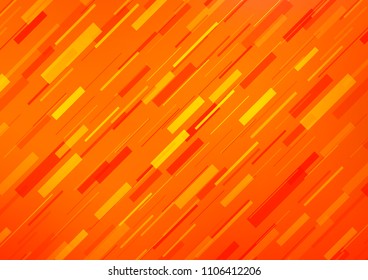 Light Orange vector cover with long lines. Shining colored illustration with narrow lines. The pattern can be used for busines ad, booklets, leaflets