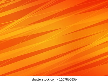 Light Orange vector cover with long lines. Decorative shining illustration with lines on abstract template. The pattern can be used as ads, poster, banner for commercial.