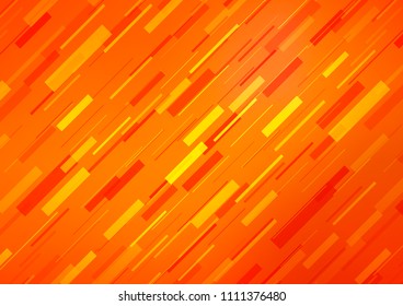Light Orange vector cover with long lines. Decorative shining illustration with lines on abstract template. The pattern can be used for busines ad, booklets, leaflets