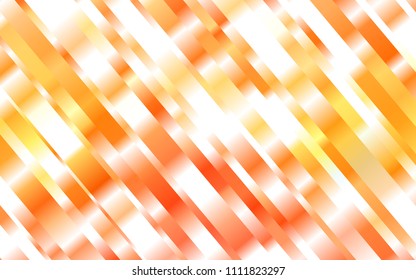 Light Orange vector cover with long lines. Shining colored illustration with narrow lines. The pattern can be used as ads, poster, banner for commercial.