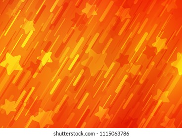 Light Orange vector cover with long lines. Shining colored illustration with narrow lines. The pattern can be used for websites.