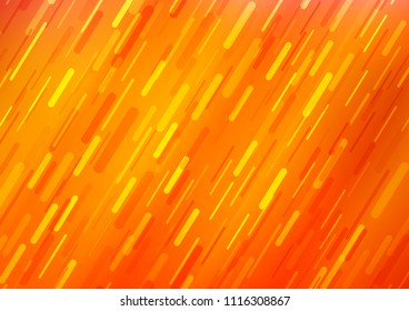 Light Orange vector cover with long lines. Blurred decorative design in simple style with lines. Smart design for your business advert.