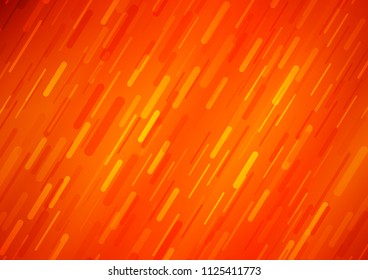 Light Orange vector cover with long lines. Decorative shining illustration with lines on abstract template. Smart design for your business advert.