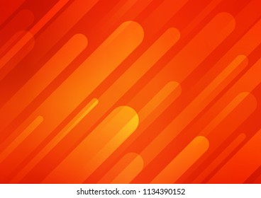 Light Orange vector cover with long lines. Decorative shining illustration with lines on abstract template. The pattern can be used as ads, poster, banner for commercial.