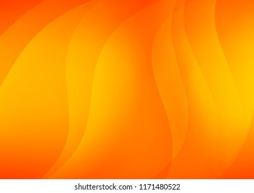 Light Orange vector cover with long lines. Decorative shining illustration with lines on abstract template. The pattern can be used as ads, poster, banner for commercial.
