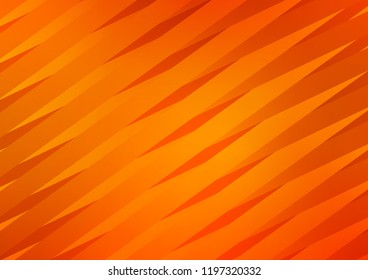 Light Orange vector cover with long lines. Decorative shining illustration with lines on abstract template. The pattern can be used for websites.