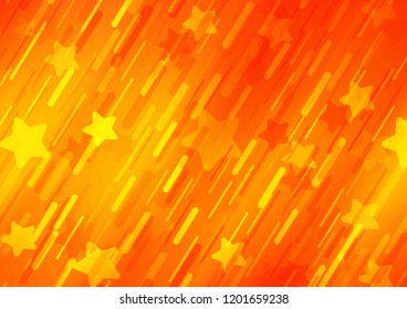 Light Orange vector cover with long lines. Glitter abstract illustration with colored sticks. The pattern can be used as ads, poster, banner for commercial.
