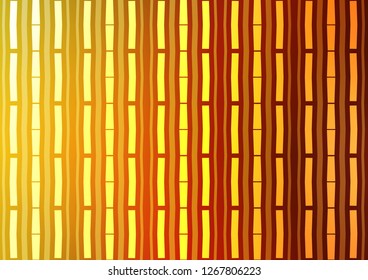 Light Orange vector cover with long lines. Decorative shining illustration with lines on abstract template. The pattern can be used as ads, poster, banner for commercial.
