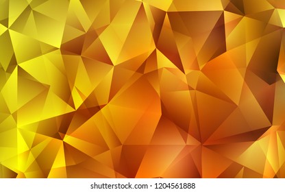 Light Orange vector cover in polygonal style. Illustration with set of colorful triangles. The template can be used as a background.