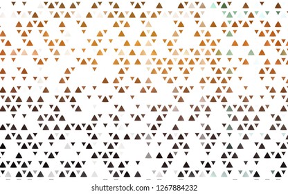 Light Orange vector cover in polygonal style. Beautiful illustration with triangles in nature style. Modern template for your landing page.