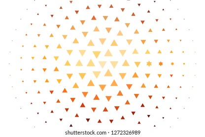 Light Orange vector cover in polygonal style. Triangles on abstract background with colorful gradient. Modern template for your landing page.