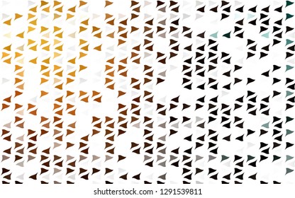 Light Orange vector cover in polygonal style. Triangles on abstract background with colorful gradient. Best design for your ad, poster, banner.