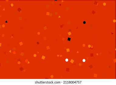 Light Orange vector cover in polygonal style with circles. Abstract gradient illustration with circles, triangles, cubes. Smart design for your business advert.