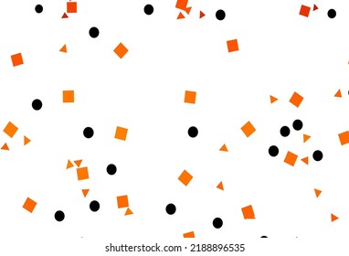 Light Orange vector cover in polygonal style with circles. Illustration with set of colorful circles, triangles, squares. Pattern for busines ad, booklets, leaflets