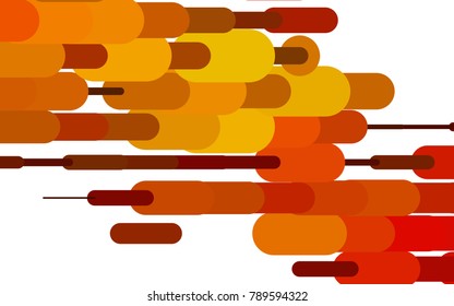 Light Orange vector cover with rounded stripes. Decorative shining illustration with lines on abstract template. The template can be used as a background.