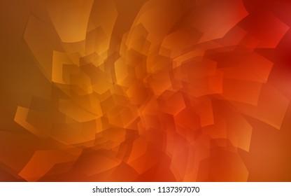 Light Orange vector cover with set of hexagons. White background with colorful hexagons. New design for website's poster, banner.