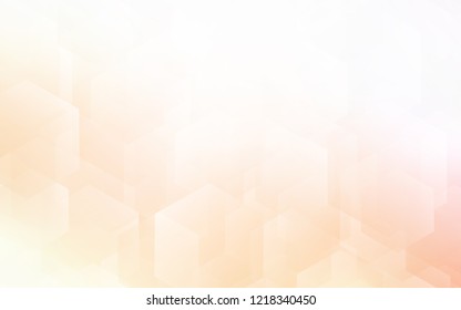 Light Orange vector cover with set of hexagons. Illustration with set of colorful hexagons. New design for website's poster, banner.