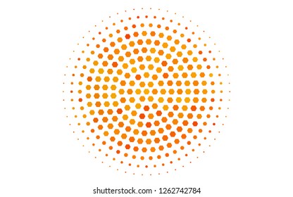 Light Orange vector cover with set of hexagons. Illustration of colored hexagons on white surface. Pattern for texture of wallpapers.