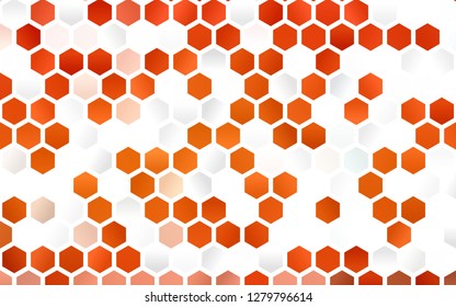 Light Orange vector cover with set of hexagons. Illustration with set of colorful hexagons. Pattern can be used for landing pages.