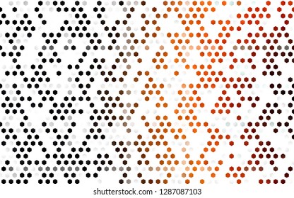 Light Orange vector cover with set of hexagons. Design in abstract style with hexagons. Pattern can be used for landing pages.