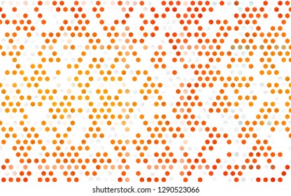 Light Orange vector cover with set of hexagons. Illustration of colored hexagons on white surface. New design for website's poster, banner.