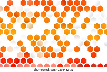 Light Orange vector cover with set of hexagons. Colorful hexagons on white backdrop. Beautiful design for your business advert.