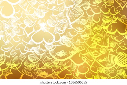 Light Orange vector cover with Shining hearts. Glitter abstract illustration with colorful hearts in romantic style. Pattern can be used for valentine's ad, booklets.