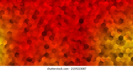 Hellorangefarbene Vektorgrafik mit einfachen Hexagons. Klare abstrakte Illustration mit farbigen Farbverlauf-Hexagons. Website-Poster , Banner-Design.