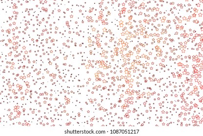 Light Orange vector cover with small and big stars. Stars on blurred abstract background with gradient. Smart design for your business advert.