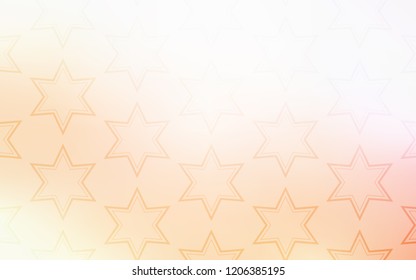 Light Orange vector cover with small and big stars. Decorative illustration with stars on abstract template. Best design for your ad, poster, banner.