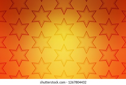 Light Orange vector cover with small and big stars. Stars on blurred abstract background with gradient. Pattern for new year ad, booklets.