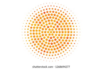 Light Orange vector cover with small and big stars. Blurred decorative design in simple style with stars. The pattern can be used for new year ad, booklets.