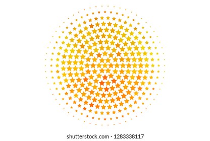 Light Orange vector cover with small and big stars. Glitter abstract illustration with colored stars. Smart design for your business advert.