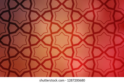 Light Orange vector cover with small and big stars. Glitter abstract illustration with colored stars. Pattern for websites, landing pages.