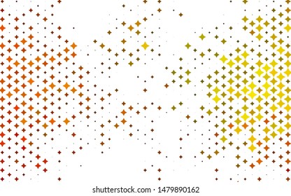 Light Orange vector cover with small and big stars. Modern geometrical abstract illustration with stars. Smart design for your business advert.