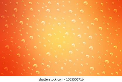 Light Orange vector cover with spots. Illustration with set of shining colorful abstract circles. Pattern can be used as texture of water, rain drops.