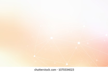 Light Orange vector cover with spots, lines. Abstract illustration with colorful discs and triangles. Pattern can be used for futuristic ad, booklets.